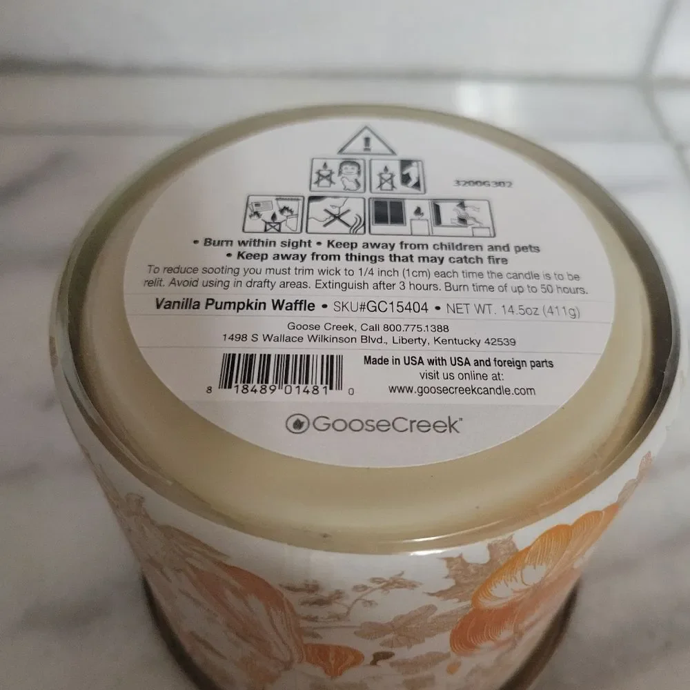 Goose Creek  Vanilla Pumpkin Waffle Soy wax With Essential Oils Candle 14.5 Oz